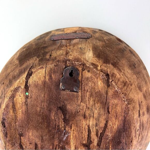 Antique Wooden Dough Kneading Round Parat Bowl Original Old Hand Carved - Picture 10 of 12